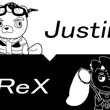 ジャスティンとレックス(モノクロ)