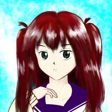 秋音律子（中学バージョン）描いてみた