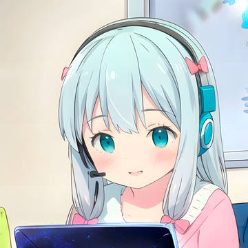 Sagiri having fun with the lapto