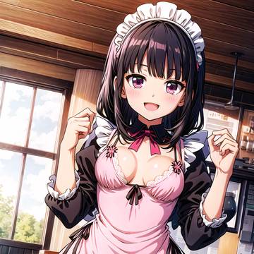 『黒髪ちゃんバイト制服』