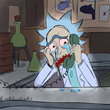 Rick Crying On Phone (Fanart)
