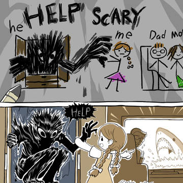 ホラー映画で子供が描く怖い絵