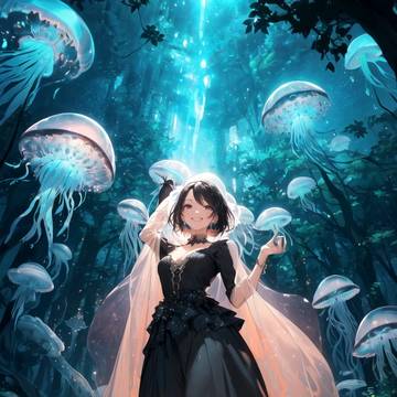 jellyfish forest girl