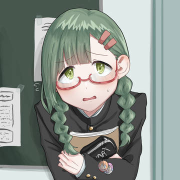 三つ編みメガネの美術部員♂
