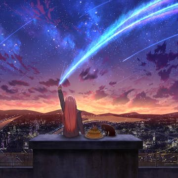 星辰奔向破晓划过指尖,一切仿佛触手可及(生日贺图)