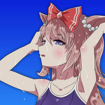 びしょ濡れ水着デジたん(肩から上)