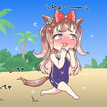 びしょ濡れ水着デジたん(全身)