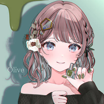 オリーブカラーネイル