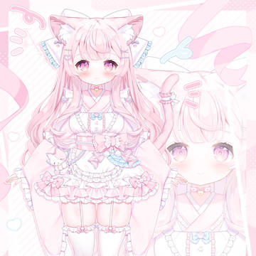 〖 お仕事 〗甘猫じゅん様 live2dパーツ分けイラスト