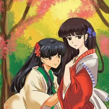 Shrine Maidens Kikyo and Kagome