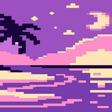 Beach Background Pixel Art