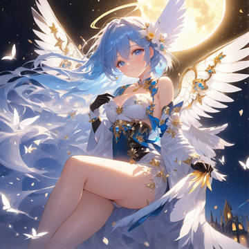 足を組む天使