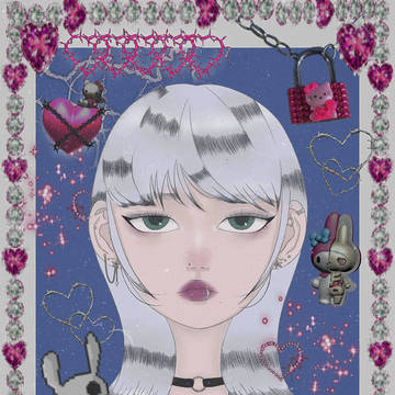 証明写真風　地雷系女子🥀💀🖤 ⛓️