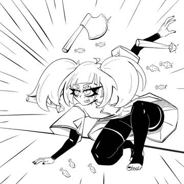 Inktober 04 // かわす (dodge)