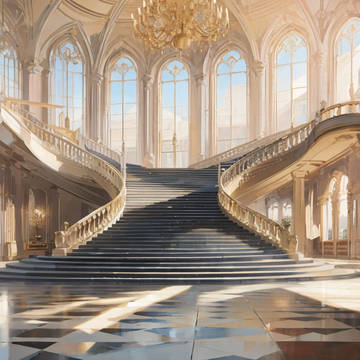 【背景】豪宅大廳/mansion hall/大邸宅のホール