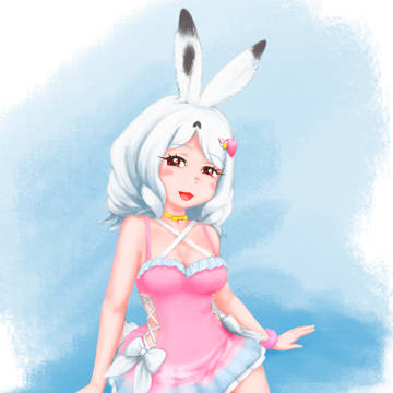 水着なホッキョクウサギさん