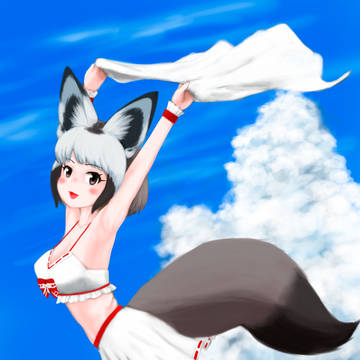 水着なオオミミギツネさん