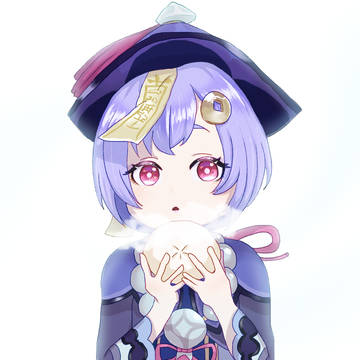 肉まんを食べる七七ちゃん