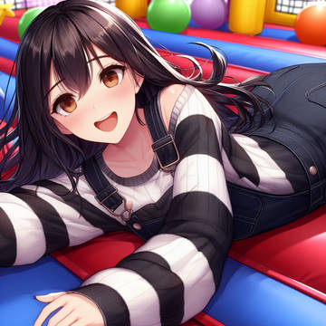 lying in a bouncy castle V1