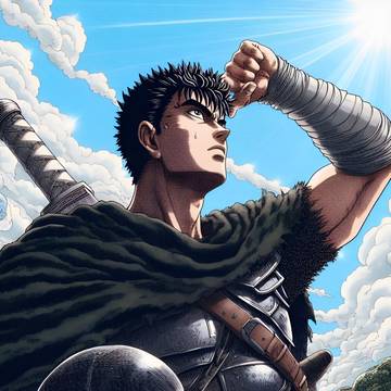 Guts from Berserk looking at sky