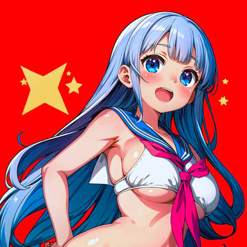 『青髪×セーラービキニ』