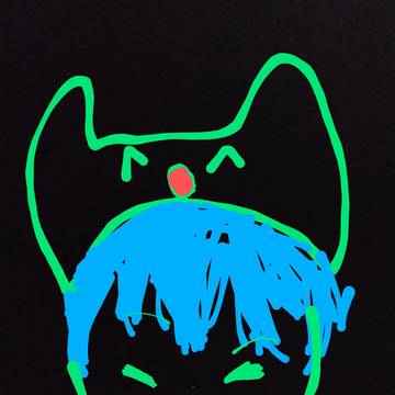 写真の編集で描いてた子と色鉛筆で描いた子