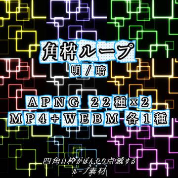 【APNG+動画素材】 角枠ループ 【ループ+透過有】