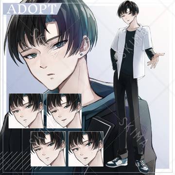 キャラ販売￤男子高校生01【表情差分4種×衣装2種】