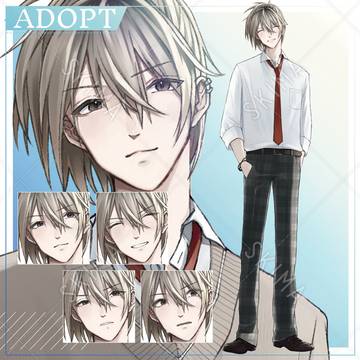 キャラ販売￤男子高校生02【表情差分4種×衣装2種】