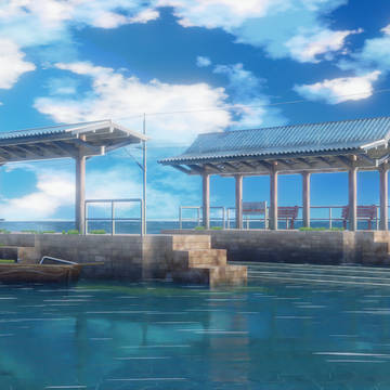 坐着站