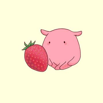 いちごの真似をするメンダコ