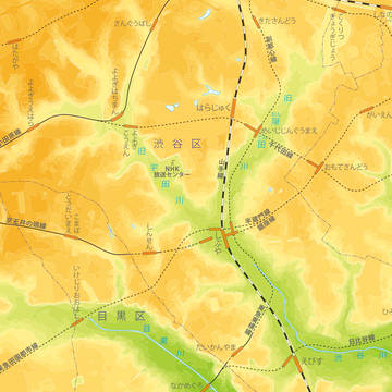 渋谷の地形図