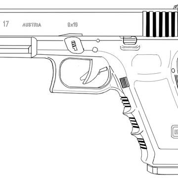 銃の線画素材サンプルなど。
