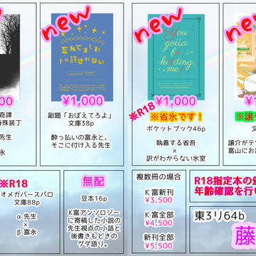 COMICCITYSPARK18 命のＫ譜 お品書き