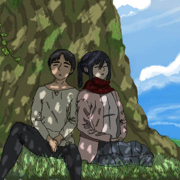 under the tree