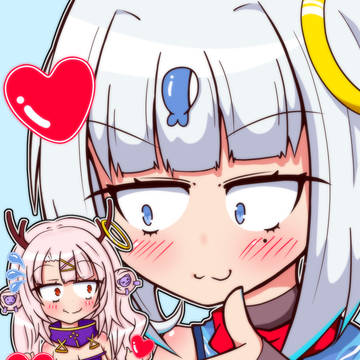 にこみ殿がちまき殿をツンツンしてるイラスト