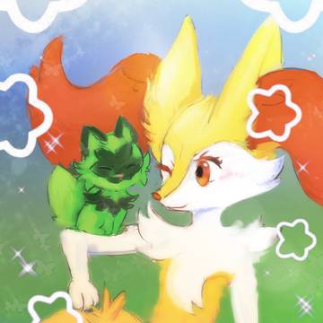 Braixen and Sprigatito