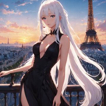 sleek dressed lady in paris