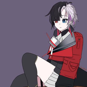 Rin wearing Flayon's coat