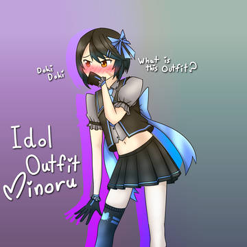 Minoru in a female Idol Outfit