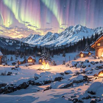 Nordic hut landscape