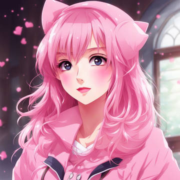 Cute pink anime girl.