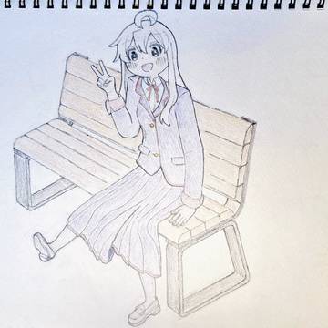 こちらにピースしているまひろちゃん