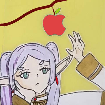 林檎を取るフリーレン