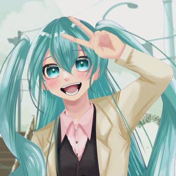 ハーフツインテールのミクちゃんとデート