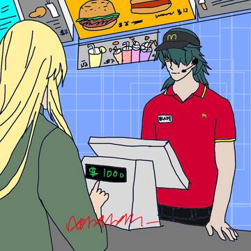 Blade as McD Cashier