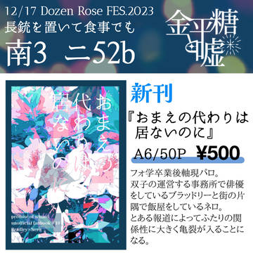 12/17 DR2023 お品書き【ブラネロ】