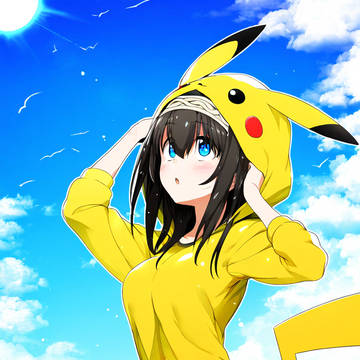 sagisawa fumika, pikachu costume