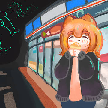 夜のコンビニ