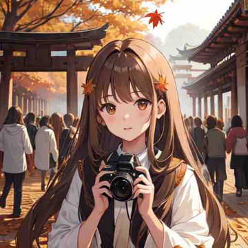 カメラ女子(フリーアイコン)